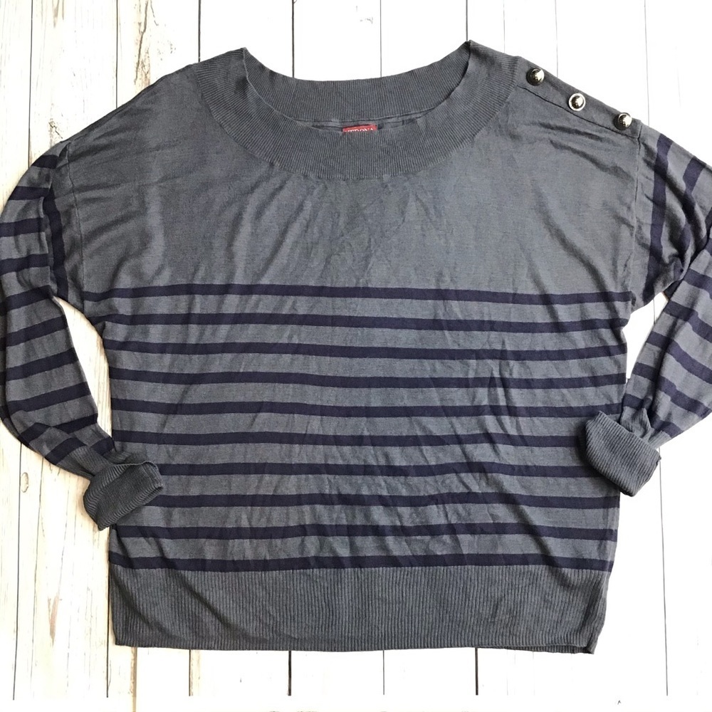 Merona Plus Size Gray Button Sleeve Sweater 24/26